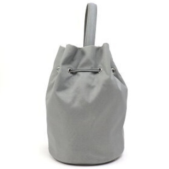 Balenciaga Wheel Drawstring Bucket Bag Gray Nylon Top Handle Crossbody - Picture 5 of 14